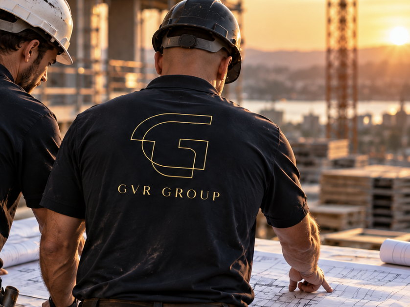 GVR Group site team reviewing construction plans